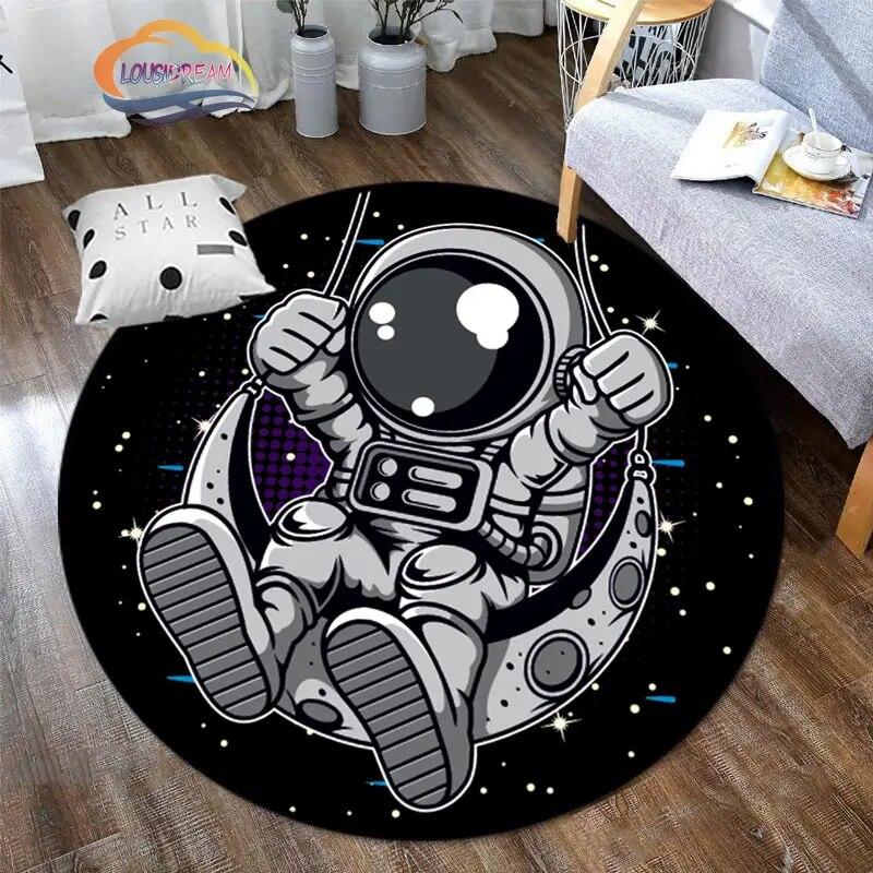 Космическая Вселенная вектор НЛО и множество планет в галактике круглые ковры для спальни Солнечная система детский ковер украшение гостиной
