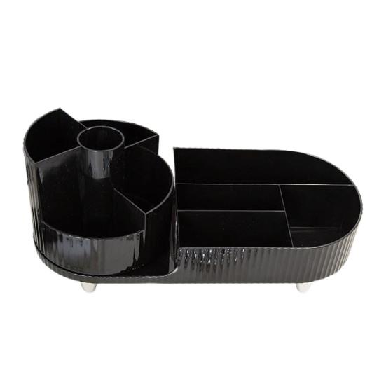 Настольный ящик для хранения с несколькими отделениями, вращение на 360 градусов, косметические канцелярские принадлежности, классификационная организация, чехол для дома, офиса, держатель для книг, кисточка для макияжа