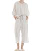 Пижамный комплект с вуалью и сборками, в полоску, белый [Narue] женский