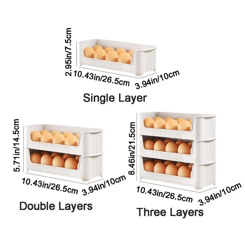 Пластиковый поддон для яиц на боковой двери холодильника, сохраняющий свежесть, многослойная стойка для хранения яиц, специальный экономящий место держатель для яиц на кухне