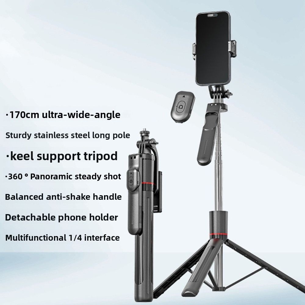 1.7m Telescopic Selfie Stick 360° Rotating Selfie Stick Tripod  Vlog Photography