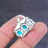 Natural Turquoise Gemstone Handmade 925 Sterling Silver Gift Ring Size 11 V2l53