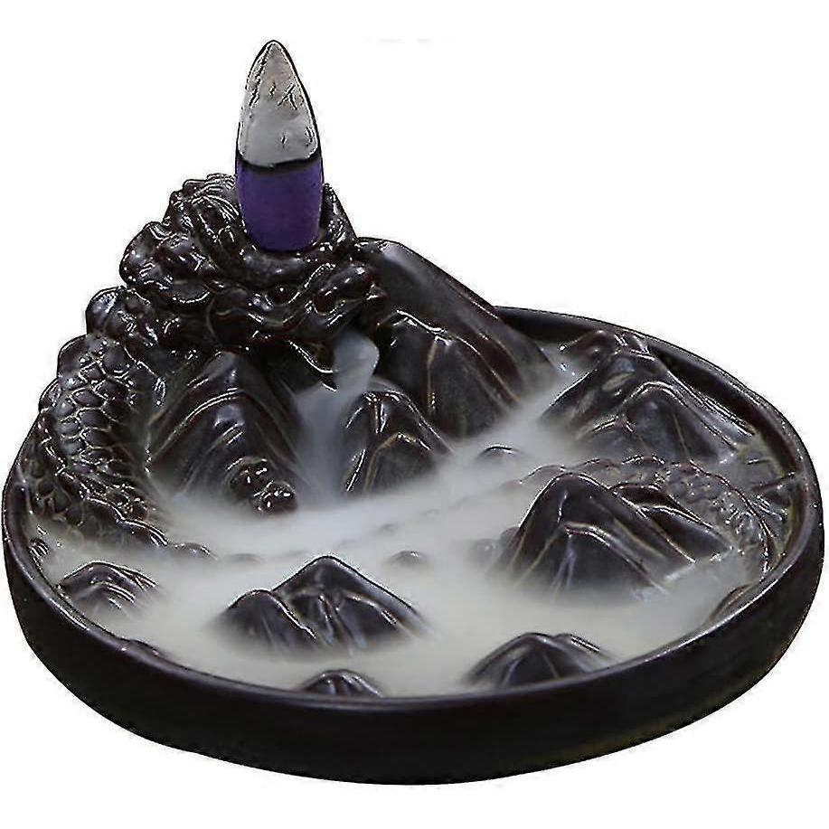 Dragon Reflow Incense Burner And Reflow Incense Ceramic Cone Holder Longshan Dragon