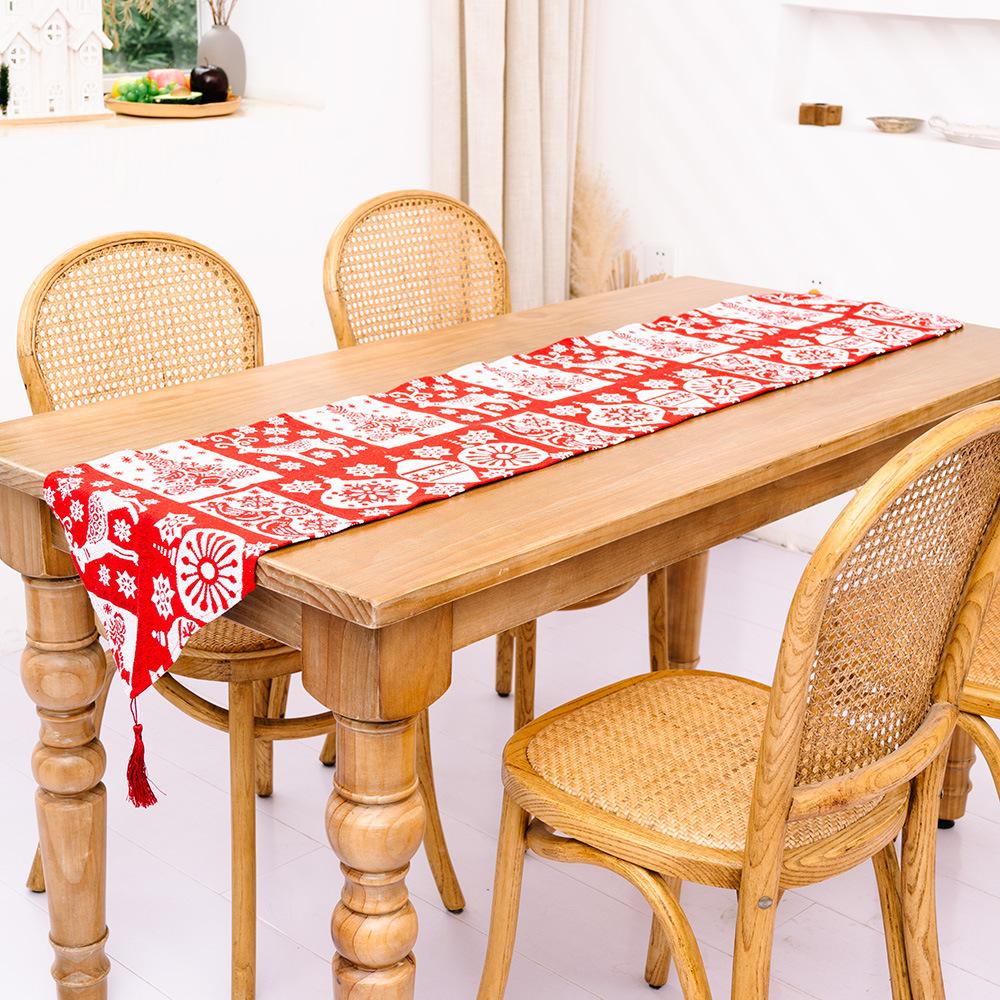 Christmas Decorations Table Flags Fashion Fabric Christmas Table Desktop Decorative Tablecloth Christmas Ornament
