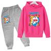 Kids Hoodie Trend Anime Funny Stars Pullover Sweater Boy Girl Toddler Clothing Coat+Trousers 2P 3-12 Years Casual Top Sports Set