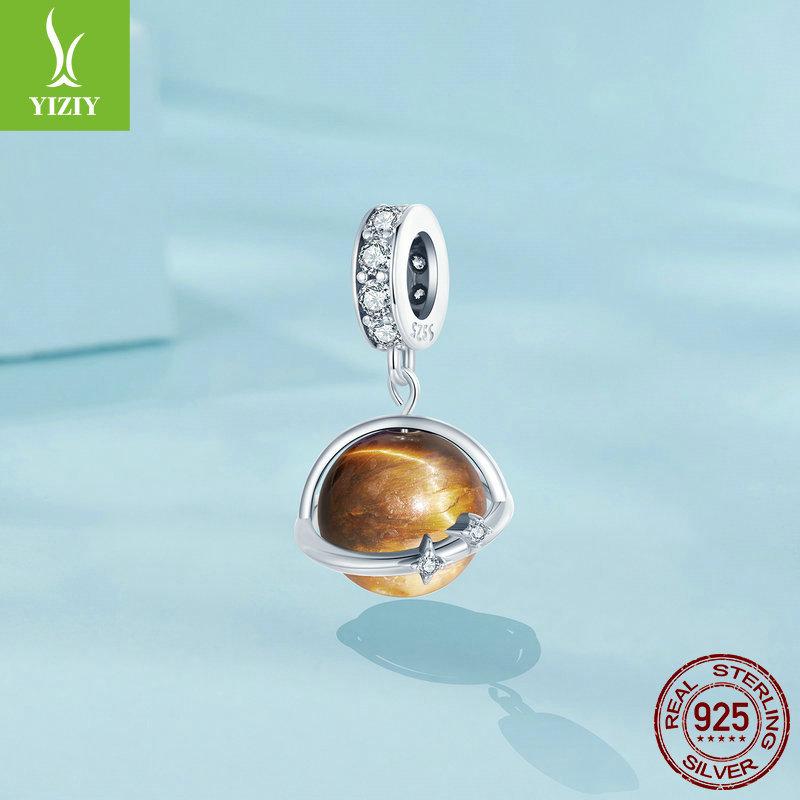 Planet Natural Тигр Цинши Подвеска Аксессуары, Таинственная Вселенная S925 Стерлинговое Серебро Браслет Из Бусин