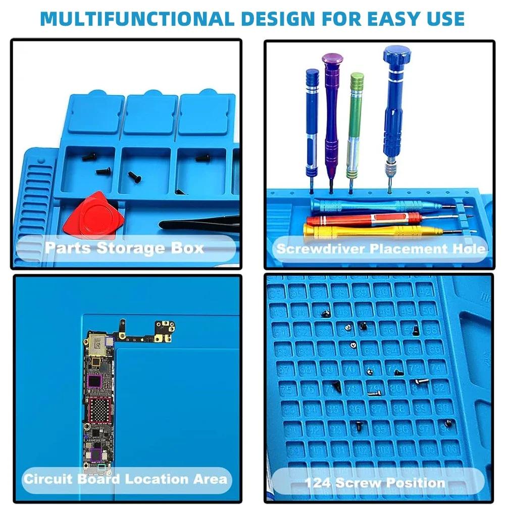 Silicone Soldering Pad Insulation Heat-Resistant Soldering Station Silicon Soldering Mat Work Pad Electronic Phone Watch Repair