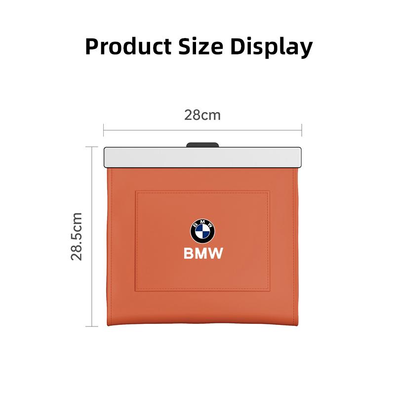 MXUI1 BMW Car Garbage Bag Magnetic Adsorption Seat Back Hanging Storage Bag Trash can For 50th E28 X3 F30 F40 F10 E46 E70 E39 E36 E92