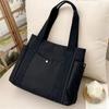 Large Capacity Canvas Commute Tote Bag Women Student Portable Shoulder Bag Travel Handbag