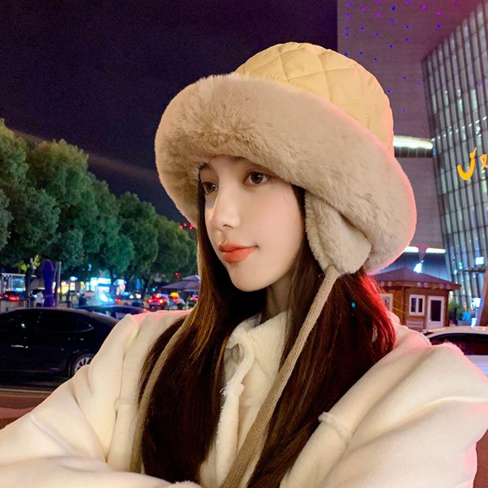 Keep Warm Women Winter Hat Fluffy Plush Fisherman Cap Casual Bucket Cap Autumn Winter