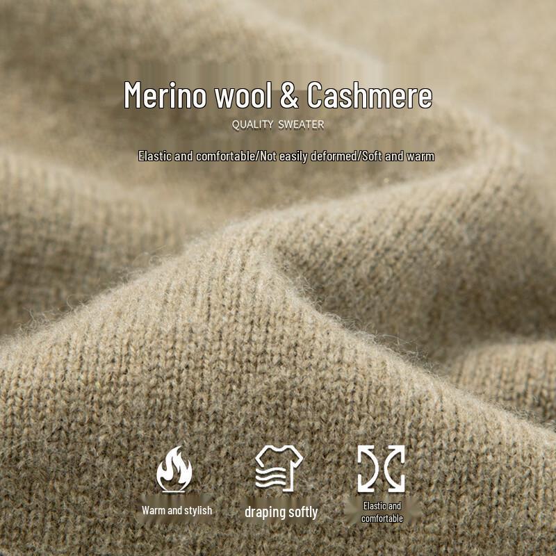 Мужской зимний утолщенный шерстяной свитер с круглым вырезом Luotz