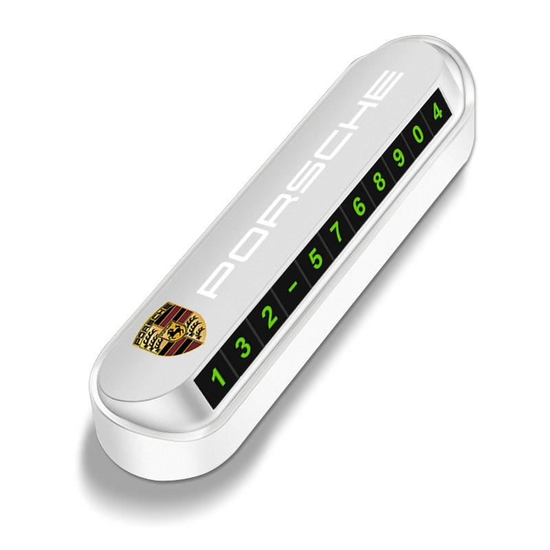 1Pcs Car Temporary Parking Card Phone Number Card Plate Sticker For Porsche Boxster Cayenne Panamera Macan Cayman 911 918 996 917 991