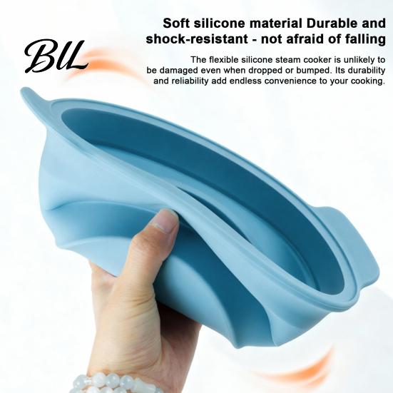 Kitchenware for Microwave Cooking Foldable Silicone Steamer, Collapsible Steamer Bowl, Flexible Steam Basket Heat-Resistant Food-Grade Cookware