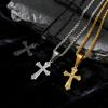 Хип-хоп крест-ожерелье для мужчин и женщин, 50/55/60 см, стильный крест-подвеска из нержавеющей стали, классические христианские ювелирные изделия, подарки