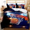 3Pc Fire Basketball Bedding Microfiber Queen/King Size Sports Comforter Set For Teen Boys,2 Pillowcase And 1 Polyester Cover