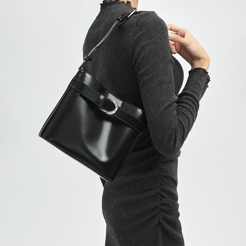 Charles & Keith Классическая сумка-ведро Gabine Женская сумка через плечо Черный Коричневый Белый SL2-10681164