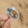 Sterling Silver Oval Natural Mariam Jasper Flower Promise Statement Ring Jewelry