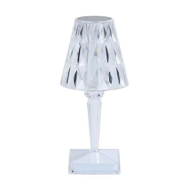 Современная Простая Изящная Акриловая Настольная Лампа USB Перезаряжаемая Сенсорная Настольная Лампа Украшение Спальни Светодиодный Ночник в Форме Бриллианта