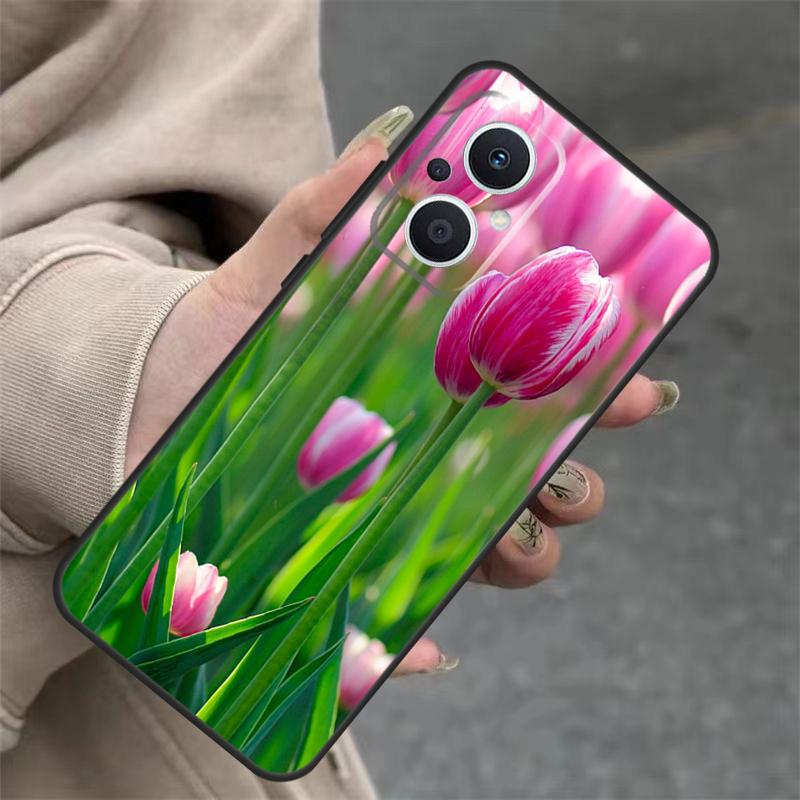 Чехол-цветок с тюльпанами для OPPO Reno 14 12 11 10 13 Pro 14F 13F 12F 11F 8 7 Lite OPPO Find X9 X8 X6 Pro