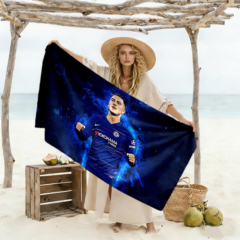 Chelsea Fc Player Portrait Beach Towel Quick-Dry Soft Microfiber Comfortable Lightweight Perfect for Traveling Yoga Camping and Swimming