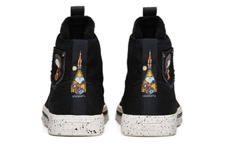 Women's Sneakers SNOOPY x Anta Canvas High top Skateboard Shoes Women's Black