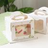 10pcs White Hand-held Cake Boxes 4 Inches and 5 Inches with Windows Suitable for Pastry Dessert Cheesecake Birthday Parties, and Outdoor Activities