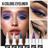 6-Color Pearlescent Eyeliner Stick Eyeshadow Stick Waterproof Non-Smudge Eyeliner Cream Quick Dry Long Lasting Eyeliner Pen Eyeshadow