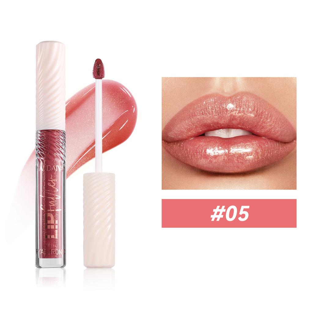 HANDAIYAN 8-Color Mirror Lip Gloss Hyaluronic Acid Lipstick Hydrating Moisturizing Pearl Fine Shine Fuller Looking Easy Color