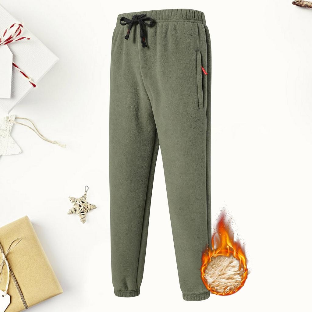 Мужские брюки-джоггеры, Зимние теплые повседневные брюки из овечьей шерсти