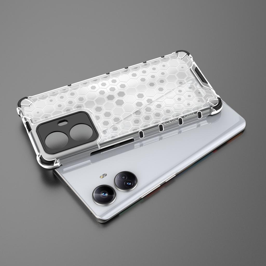 Для Realme 10 Pro+ 5G Защитный чехол для телефона с сотовой текстурой ТПУ+ПК Чехол для мобильного телефона