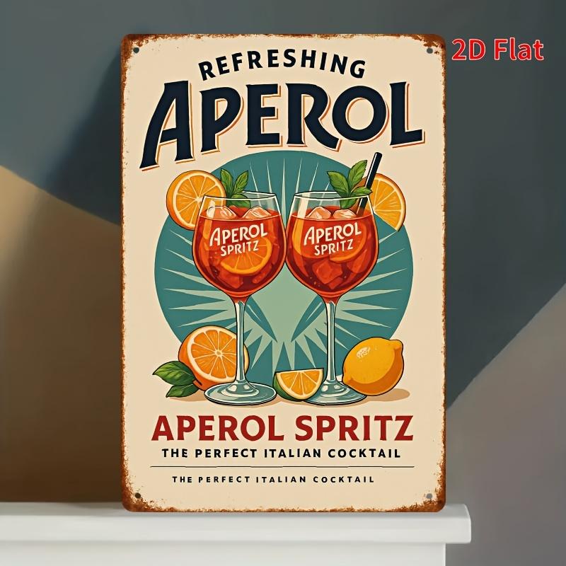 Винтажный металлический знак с логотипом Aperol Spritz для настенного декора Итальянская брендовая табличка с культовым дизайном для домашнего бара, кафе, ресторана