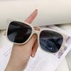 Sunglasses women's new high-end big face thin sunglasses UV protection white frame sunglasses men