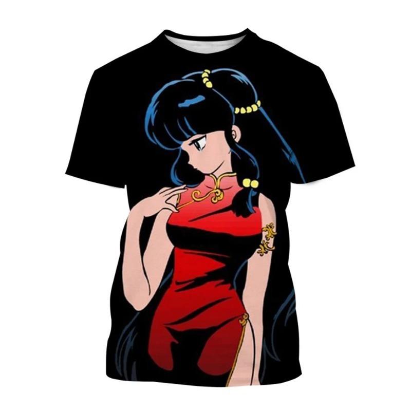 Японский аниме Ранма аниме персонаж повседневный милый унисекс 3D печатный персонаж короткий рукав футболка