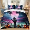 Halloween Bedding Set Soft Polyester Duvet Cover Set Quilt Cover With Pillowcase For Bedroom Decor Birthday Gift Halloween Decor