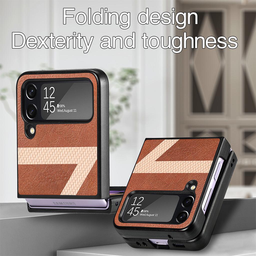 Роскошный кожаный тонкий легкий складной чехол для Samsung Galaxy Z Flip4 5g Flip 4 Zflip4 Нескользящий чехол для Samsung Z Flip 4