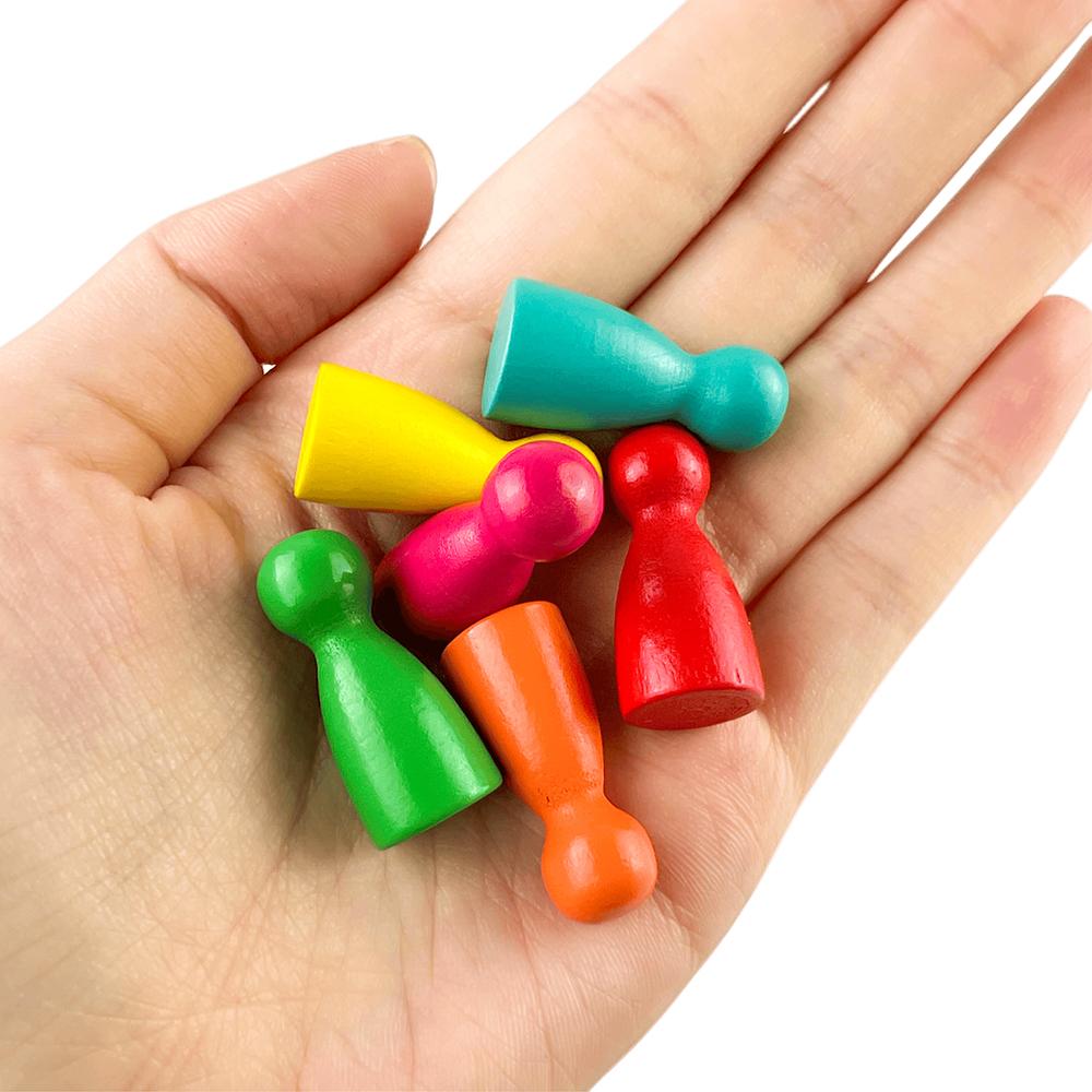 12 цветных деревянных пешек для настольных игр для шахматной игры