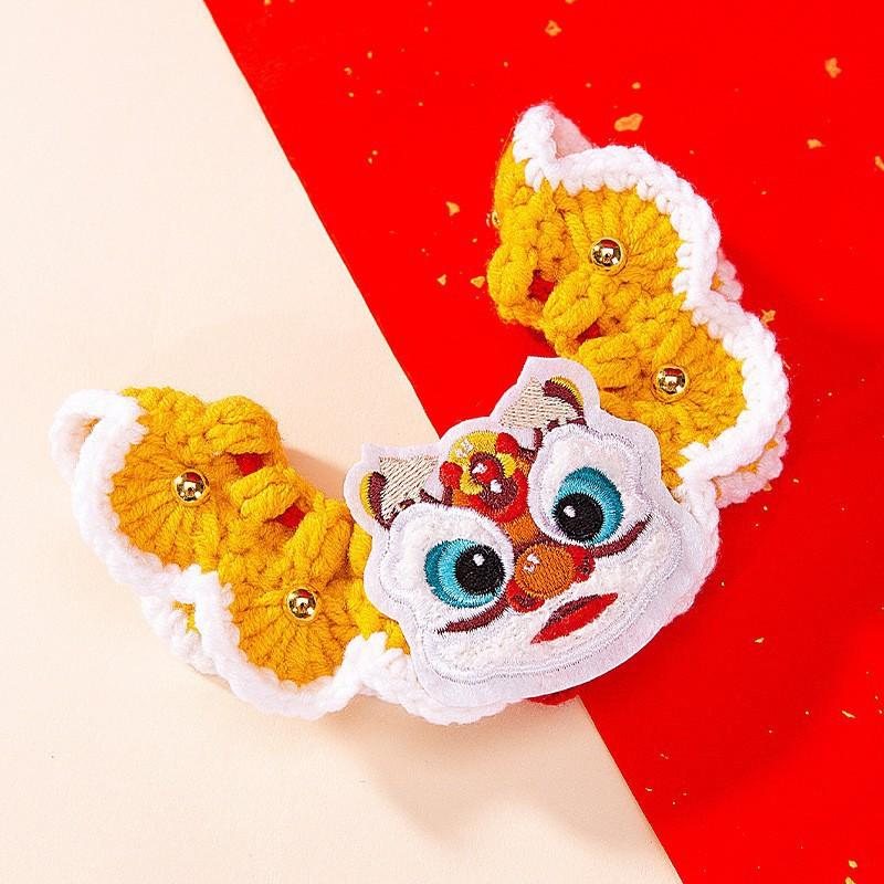 Handmade Knitted Cat Collar Scarf Christmas New Festive Pet Accessory Adjustable Triangle Bib