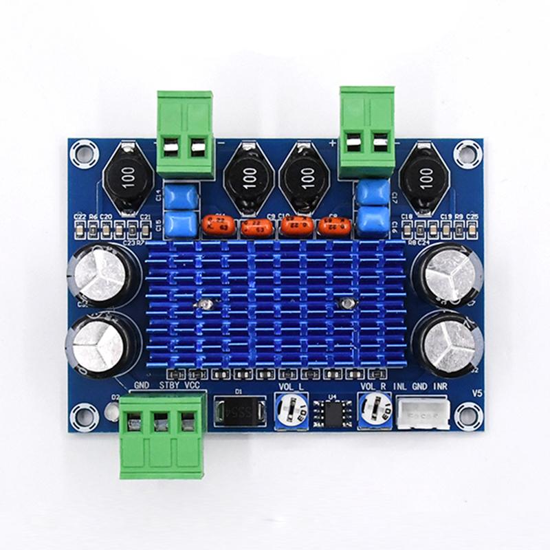 XH-M572 Плата цифрового усилителя мощности высокой мощности TPA3116D2 Шасси, предназначенное для подключаемого модуля усилителя HIFI с выходом 5-28 В 2x120 Вт