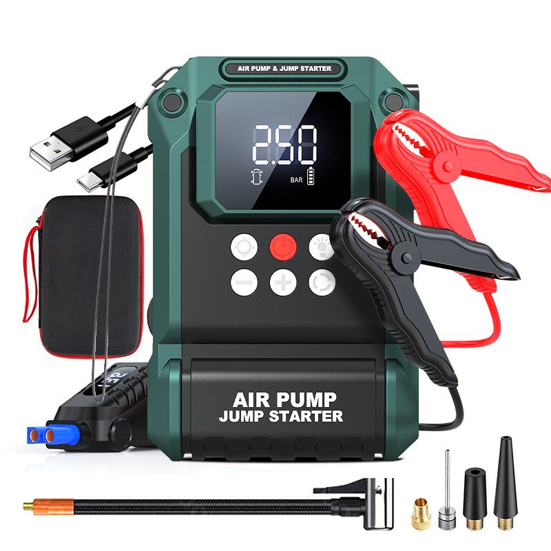 2000A Автомобильный пуско-зарядное устройство Power Bank Портативный 150PSI Насос для шин Аварийный бустер для автомобильного аккумулятора Стартерное устройство Автомобильный стартер