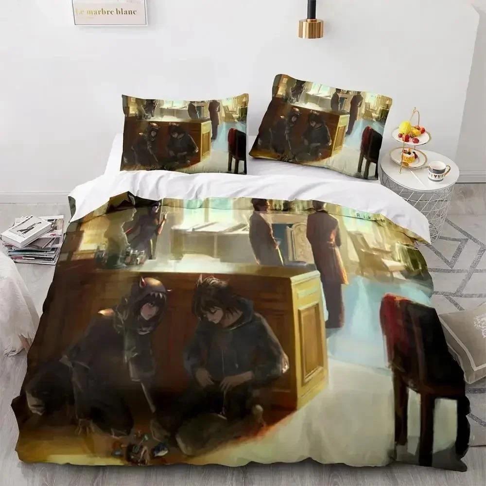 Комплект постельного белья Death Note Single Twin Full Queen King Size Bed Set Adult Kids Bedroom Duvet cover Sets 3D Print Anime Death Note S