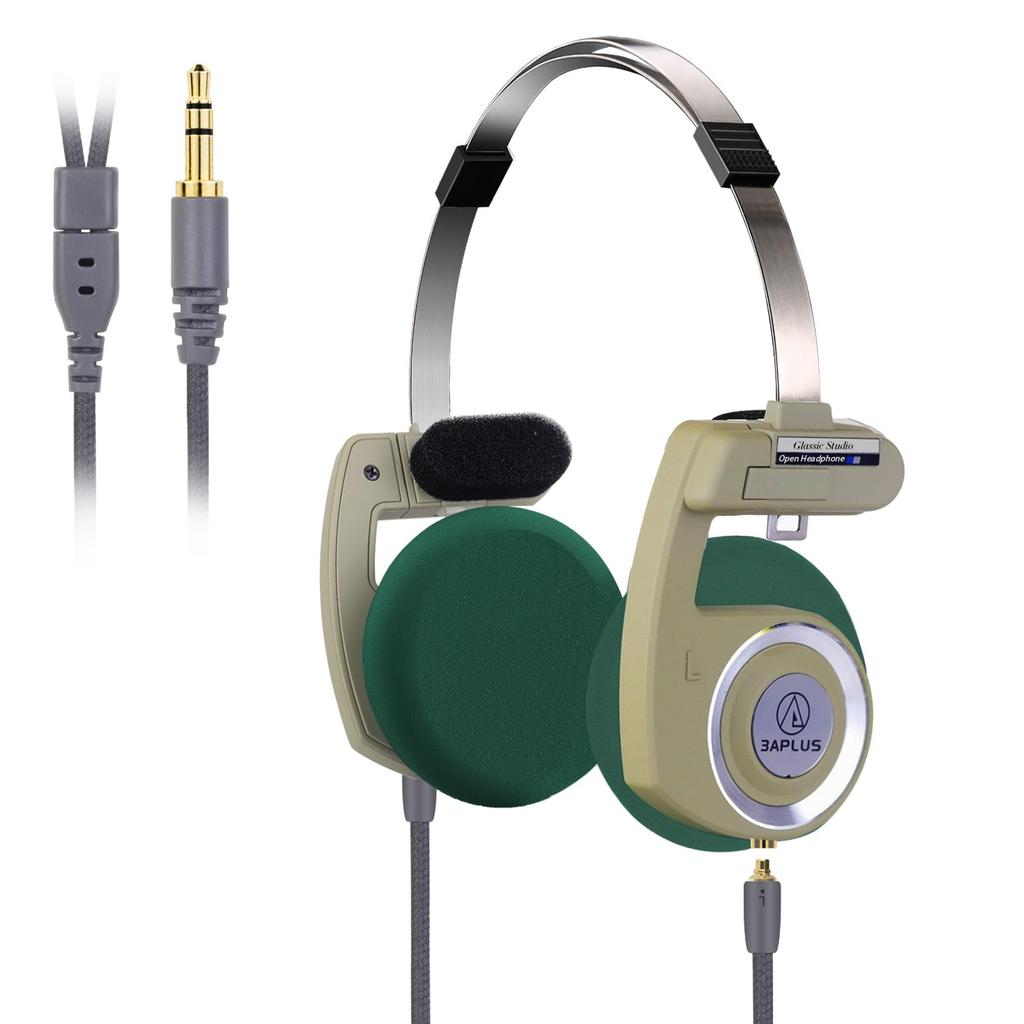 3APLUS Retro Pro Wired Headphones Open Overhead Headphones MMCX Earphones Detachable Cable No Microphone Foldable Ultra Lightweight Easy To Carry