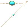 [Q4707] - Gold Plated Bracelet 'Cléopatra' Turquoise Gold - 18 Cm 10x7 Mm
