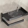 Plastic Toilet Paper Holder No Drilling With Shelf Tissue Holder Wall Mounted Toilet Paper Storage Box Bathroom Use