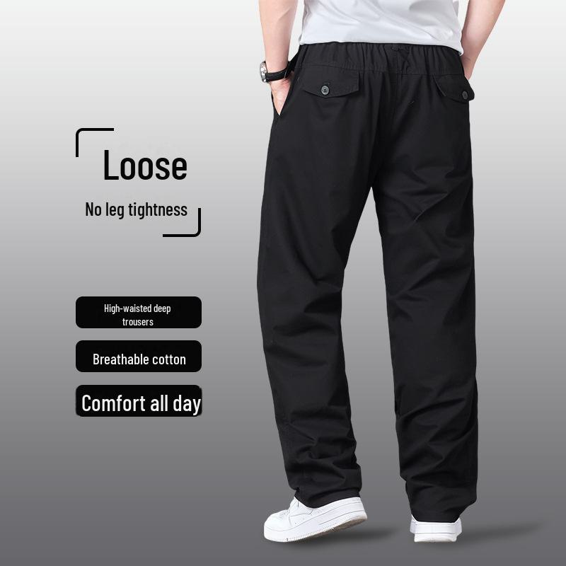 Мужские свободные комбинезоны большого размера весна/лето для мужчин среднего возраста. Повседневные, легкие и прямые спортивные брюки.