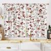 Floral Elegant Small Flowers 3D Digital Printing Window Curtains Blinds For Kids Kitchen Bedroom Bathroom Hall Cupboard 2Pieces