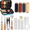 Waxed Thread Sewing Needles Large Eye Sewing Kit Leather Repair Kit for Hand Sewing