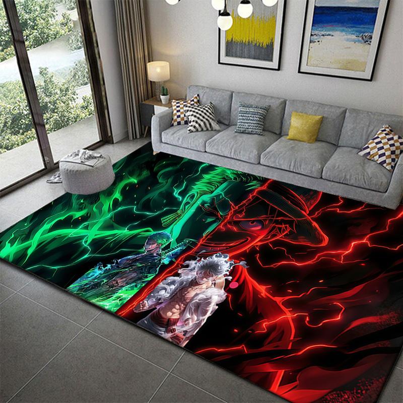 One Piece Anime Colorful Pattern Rug Soft Non-Slip Mat for Bedroom Decor