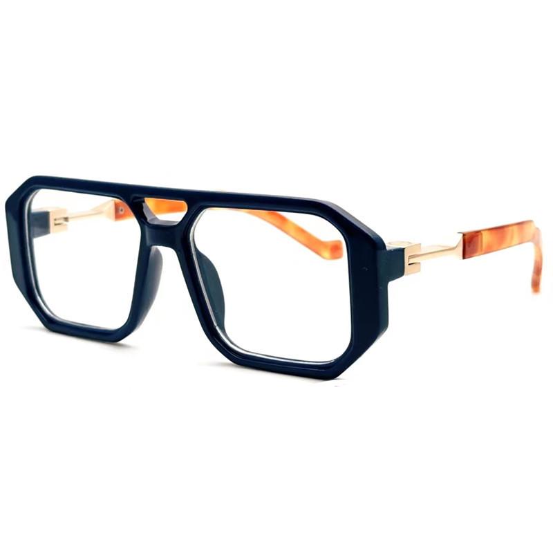 Cross mirror fashion double beam trend sunshade glasses European and American personality sunglasses women retro Internet celebrity flat glasses men