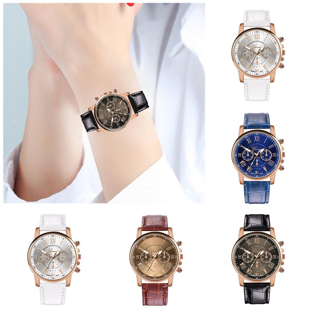 Женевские часы с красочным циферблатом и кожаным ремешком, повседневный стиль, кварцевые наручные часы для мужчин и женщин 28003 ремешок из бамбука)