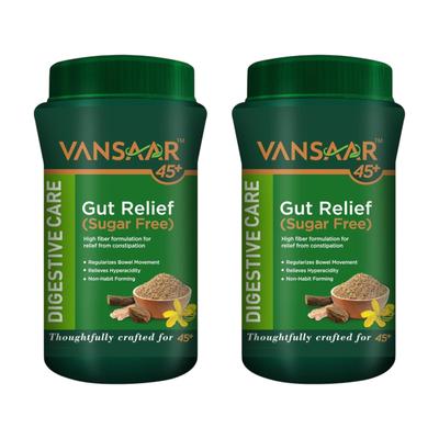 Vansaar Gut Relief Порошок без сахара 200 г X 2 упаковки | Аюрведическое средство для очищения желудка при запорах, газах, вздутии живота